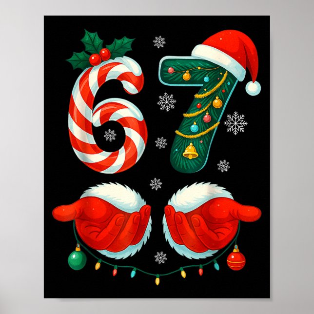 Poster Funny 67 Christmas 6 7 Six Seven Meme 6 7 Matching (Devant)