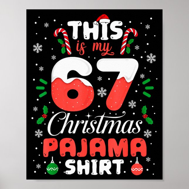 Poster Funny 67 Christmas Pajamas Shirt Six Seven Meme Br (Devant)