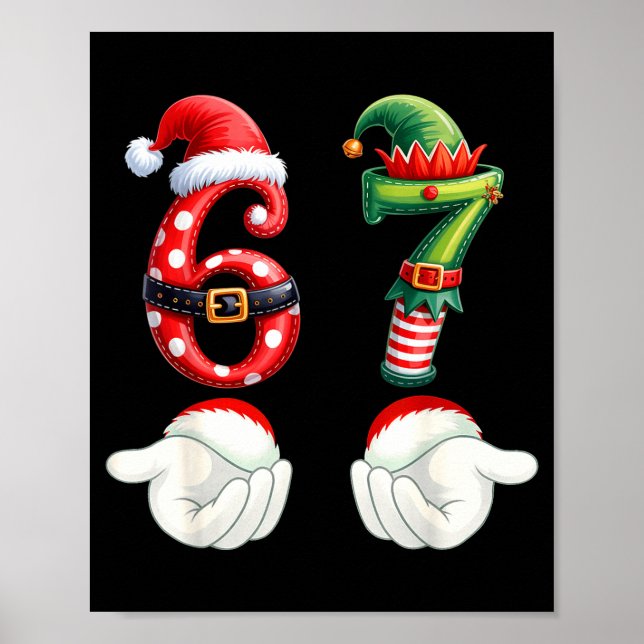 Poster Funny 67 Christmas Pajamas Six Seven Meme 6 7 Elf  (Devant)