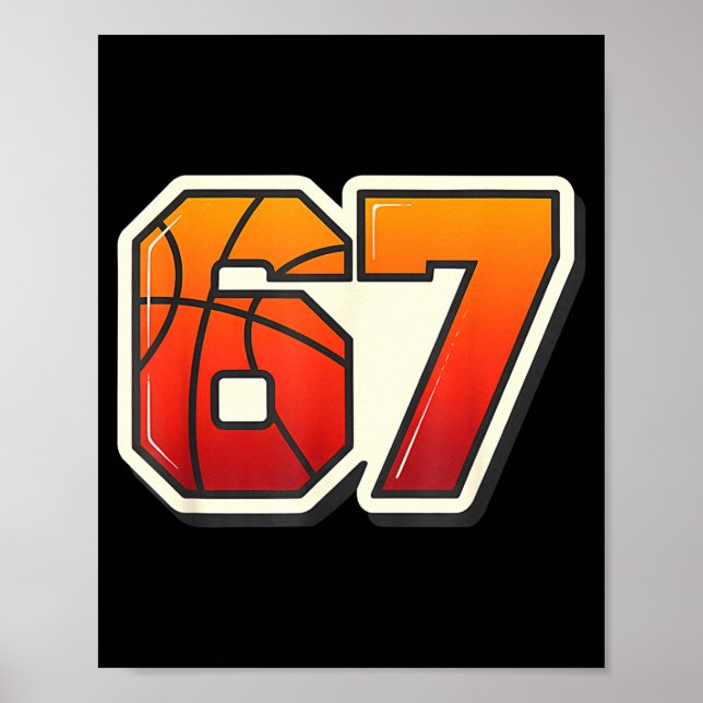 Poster Funny 67 Meme Basketball Ice Cream Drip Six Seven  (Devant)