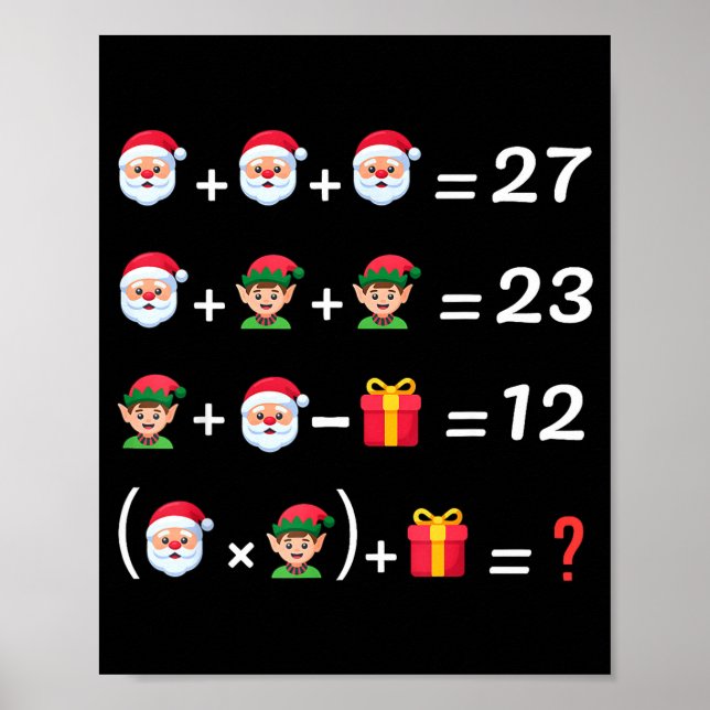 Poster Funny 67 Meme Christmas Math Teacher Santa Six Sev (Devant)