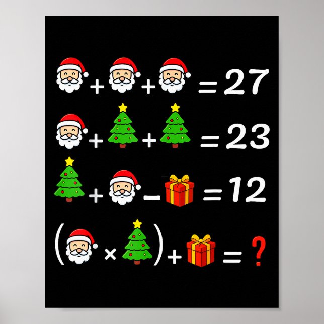 Poster Funny 67 Meme Christmas Math Teacher Santa Six Sev (Devant)