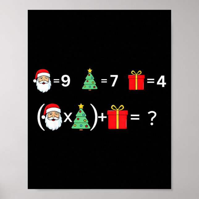 Poster Funny 67 Meme Christmas Math Teacher Santa Six Sev (Devant)