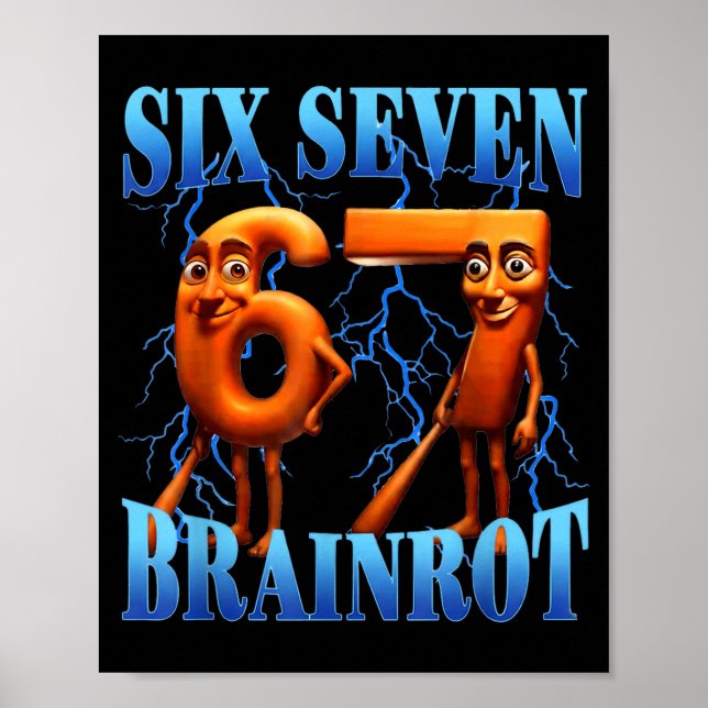 Poster Funny 67 Meme Italian Brainrot Tung Tung Sahur Six (Devant)