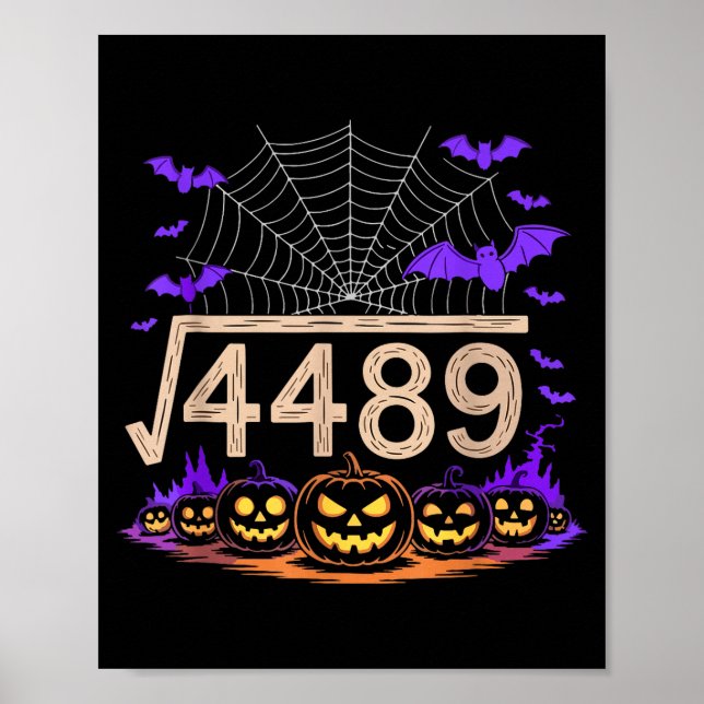 Poster Funny 67 Meme Math Teacher 6 7 Halloween Square Ro (Devant)