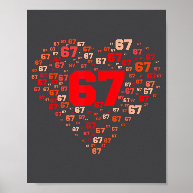 Poster Funny 67 Meme Six Seven Heart Matching Couples Val (Devant)