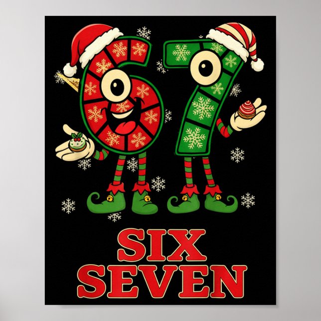 Poster Funny 67 Six Seven 6-7 Italian Christmas Holiday W (Devant)