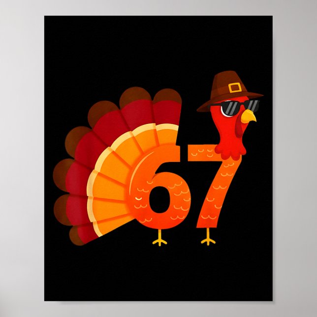 Poster Funny 67 Turkey Meme Thanksgiving Humor Design Men (Devant)