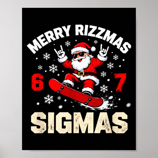 Poster Funny 6-7 Meme Christmas Nice Naughty 67 Slang Tre (Devant)