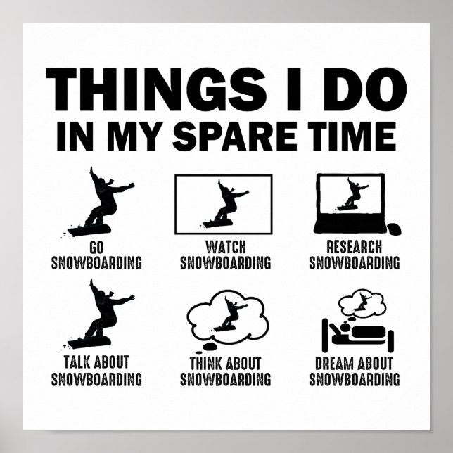 Poster Funny 6 choses que je fais dans mon temps libre de (Devant)