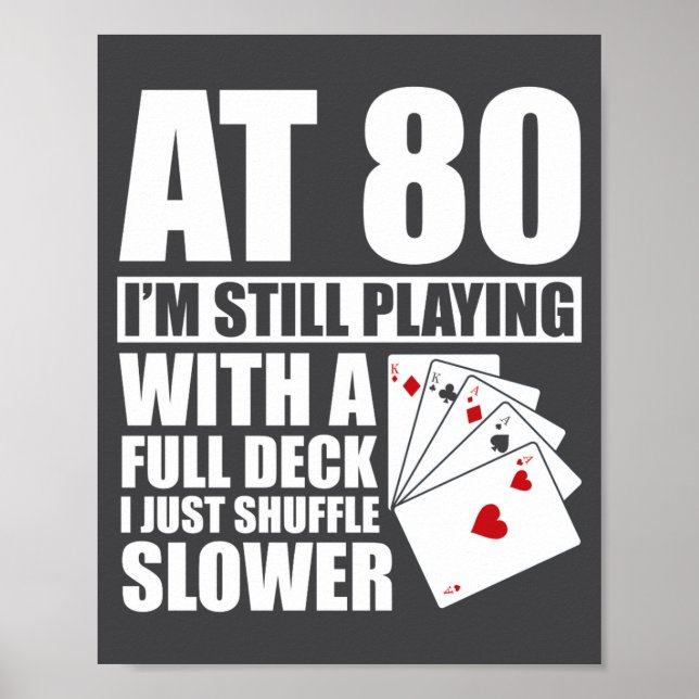 Poster Funny 80th Birthday Ker Player 80 Year Old  (Devant)