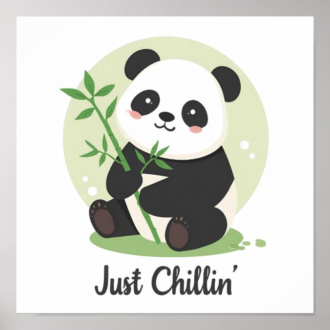 Poster Funny and Relaxing Panda (Devant)