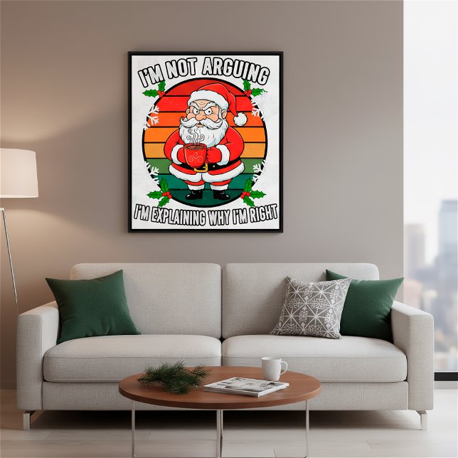 Poster Funny Angry Père Noël Christmas Holiday Wall Art D (Créateur téléchargé)