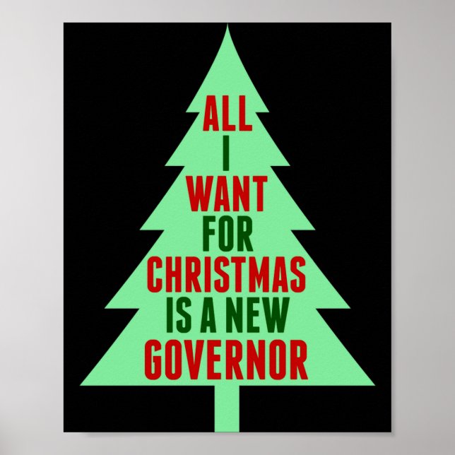 Poster Funny Anti Governor Litical Christmas Humor  (Devant)