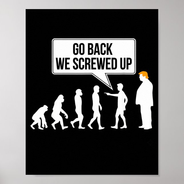 Poster Funny Anti-trump Evolution Litical Humor  (Devant)