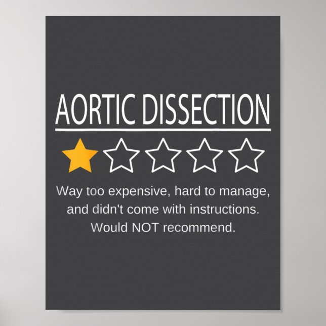 Poster Funny Aortic Dissection One Star Would Not Recomme (Devant)