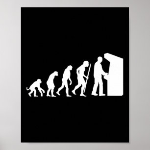 Poster Funny Arcade Evolution Arcade Vidéo Vidéo Vieux Je