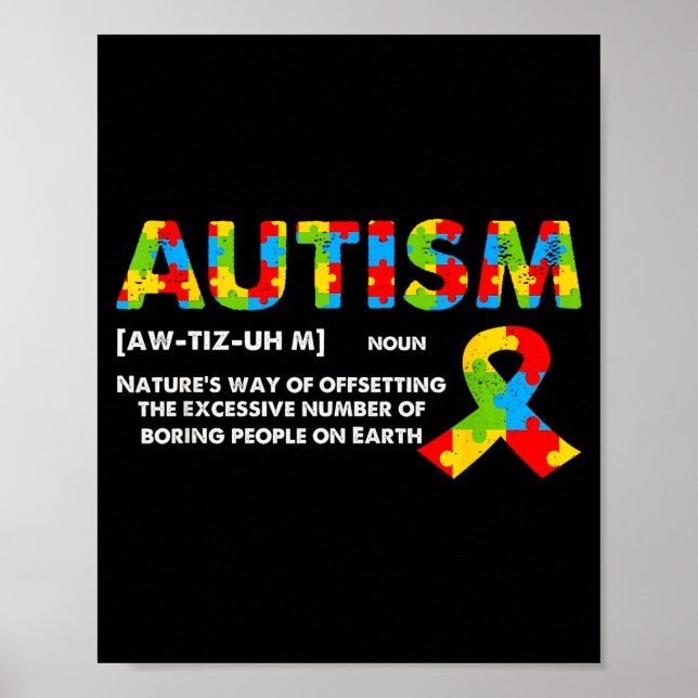 Poster Funny Autism Definition - Autism Awareness Month  (Devant)