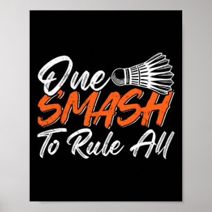 Poster Funny Badminton Humour Smash Shuttle Birdie Sport