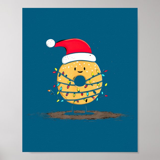 Poster Funny Bagel Christmas Graphics Lights Lover  (Devant)
