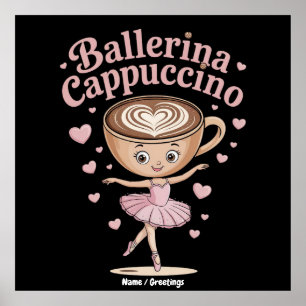 Poster Funny Ballerina Cappuccina Italien Brainrot mème