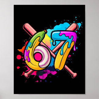 Poster Funny Banana Baseball 67 Ice Cream Drip Meme 