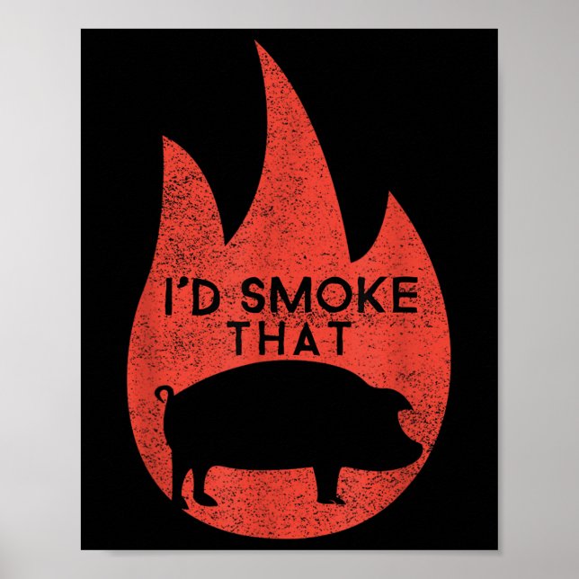 Poster Funny Barbecue Grillade Maître Fumeur De Viande (Devant)