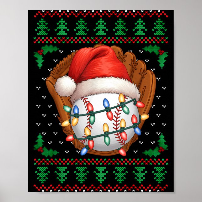 Poster Funny Baseball Xmas Boys Men Women Kids Ugly Chris (Devant)
