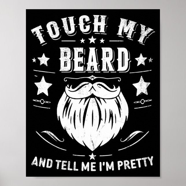 Poster Funny Beard Quote Gift For Bearded Men Dad And Hus (Devant)