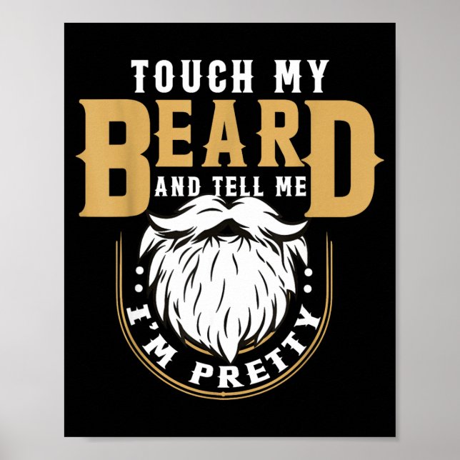Poster Funny Beard Quote Gift For Bearded Men Husband Or  (Devant)