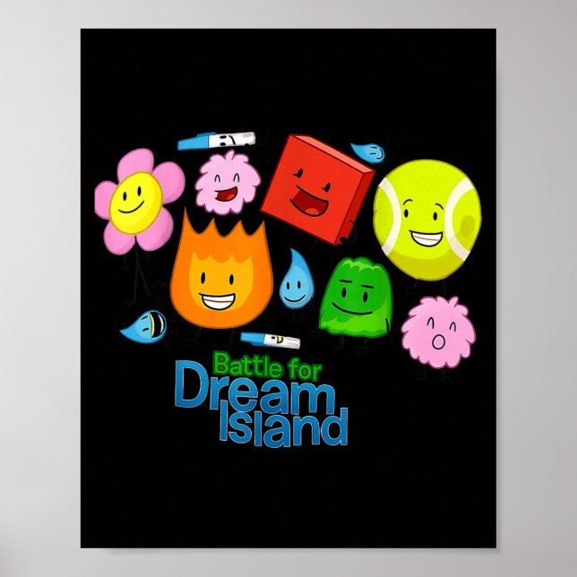 Poster Funny Bfdi-battle For Dream-island Kids Graphic Bo (Devant)