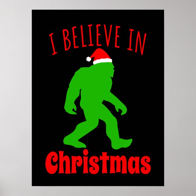 Poster Funny Bigfoot Je Crois En Noël (Devant)