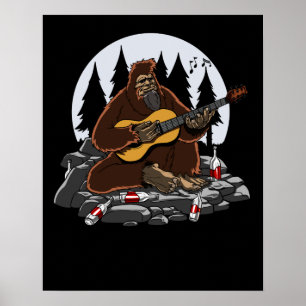 Poster Funny Bigfoot Mountain Camping Randonnée