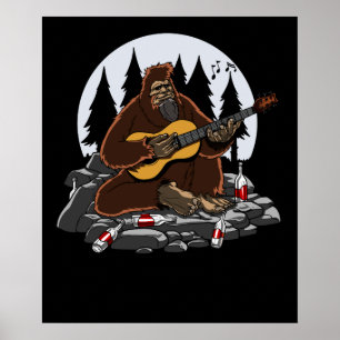 Poster Funny Bigfoot Mountain Camping Randonnée