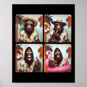 Poster Funny Bigfoot vacances été Photobooth Funny Sas
