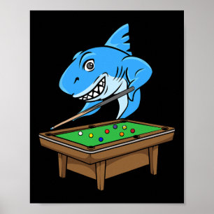 Poster Funny Billard Pool Shark Hall Snooker Joke Billi