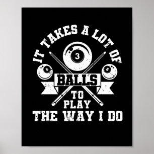 Poster Funny billiards player billiards 8-ball