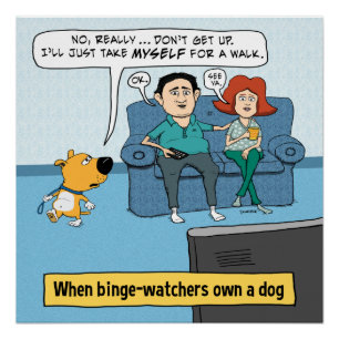 Poster Funny Binge Watchers et leur chien