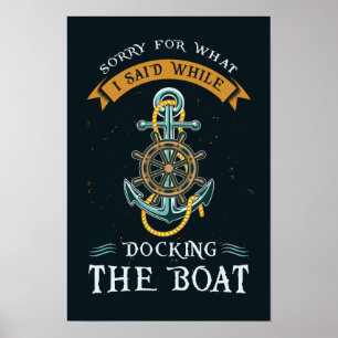 Poster Funny Boating Pun Nautical Sailor Thème Ancre