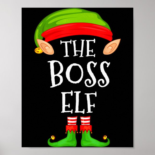 Poster Funny Boss Elf Family Christmas Boss Elf Sweater M (Devant)