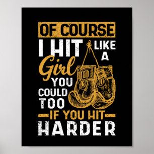 Poster Funny boxing kickboxer gym boxer