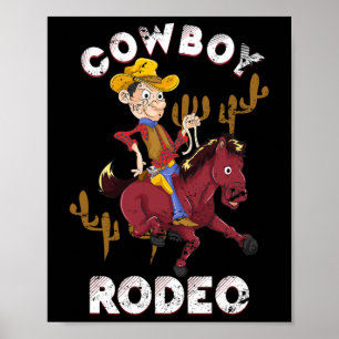 Poster Funny Bull Riding Animal Rodéo Ligne Cadeau Danse
