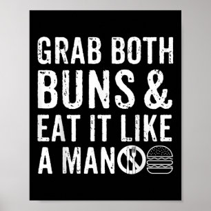 Poster Funny Burger Bbq Homme Cadeau Burger Lover Real Am