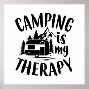 Poster Funny Camping est mon Thérapie