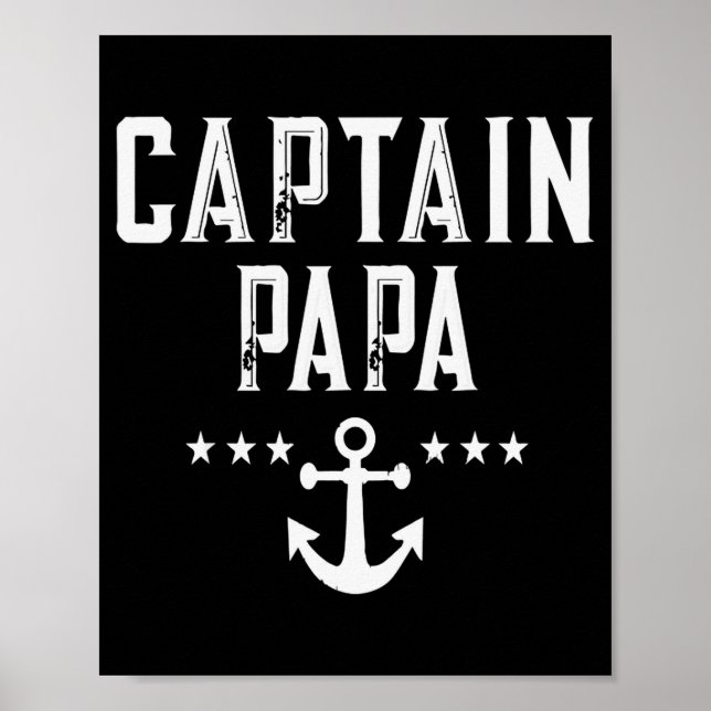Poster Funny Captain Papa Anchor Design  (Devant)