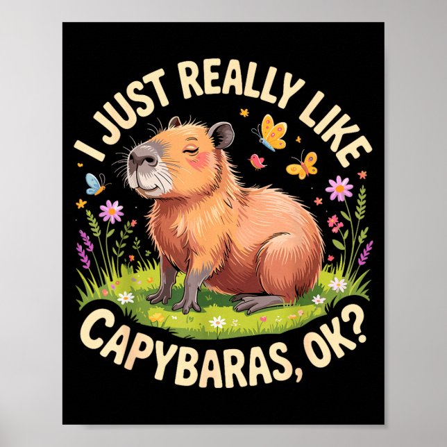 Poster Funny Capybara Art For Men Women Kids Capy Rodent  (Devant)