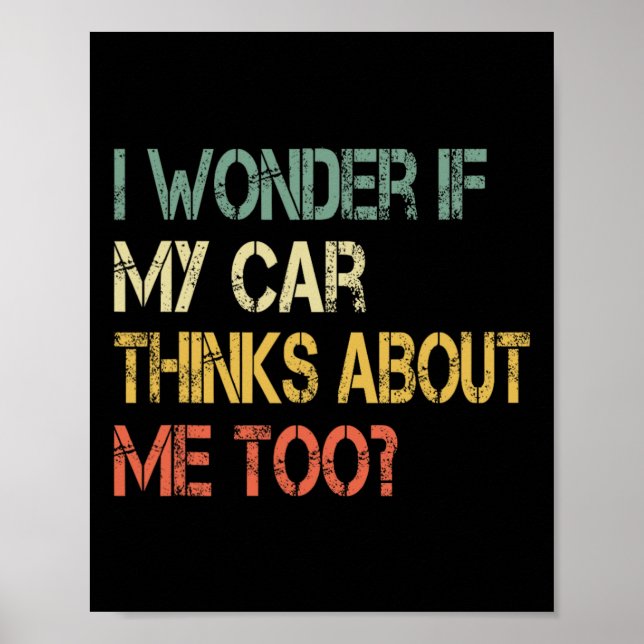 Poster Funny Car Guy Mécanique Fête des pères Papa Mens V (Devant)