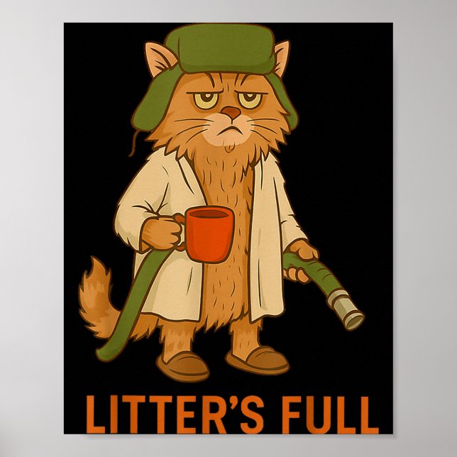 Poster Funny Cat Christmas, Litter’s Full Cat  (Devant)
