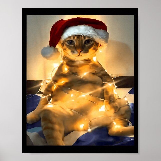 Poster Funny Cat Christmas Meme Shirt Cute Holiday Meme C (Devant)