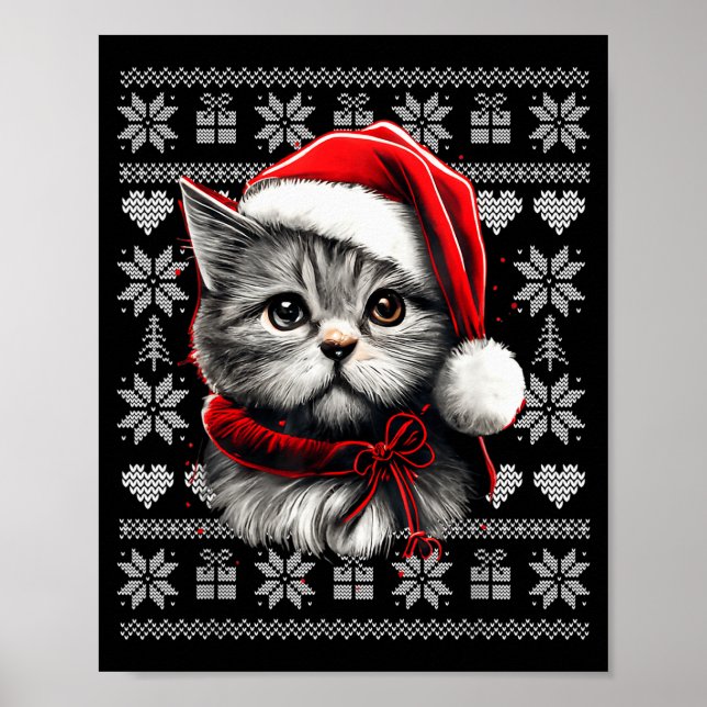 Poster Funny Cat Christmas Shirts Men Women Cats Lover Ug (Devant)